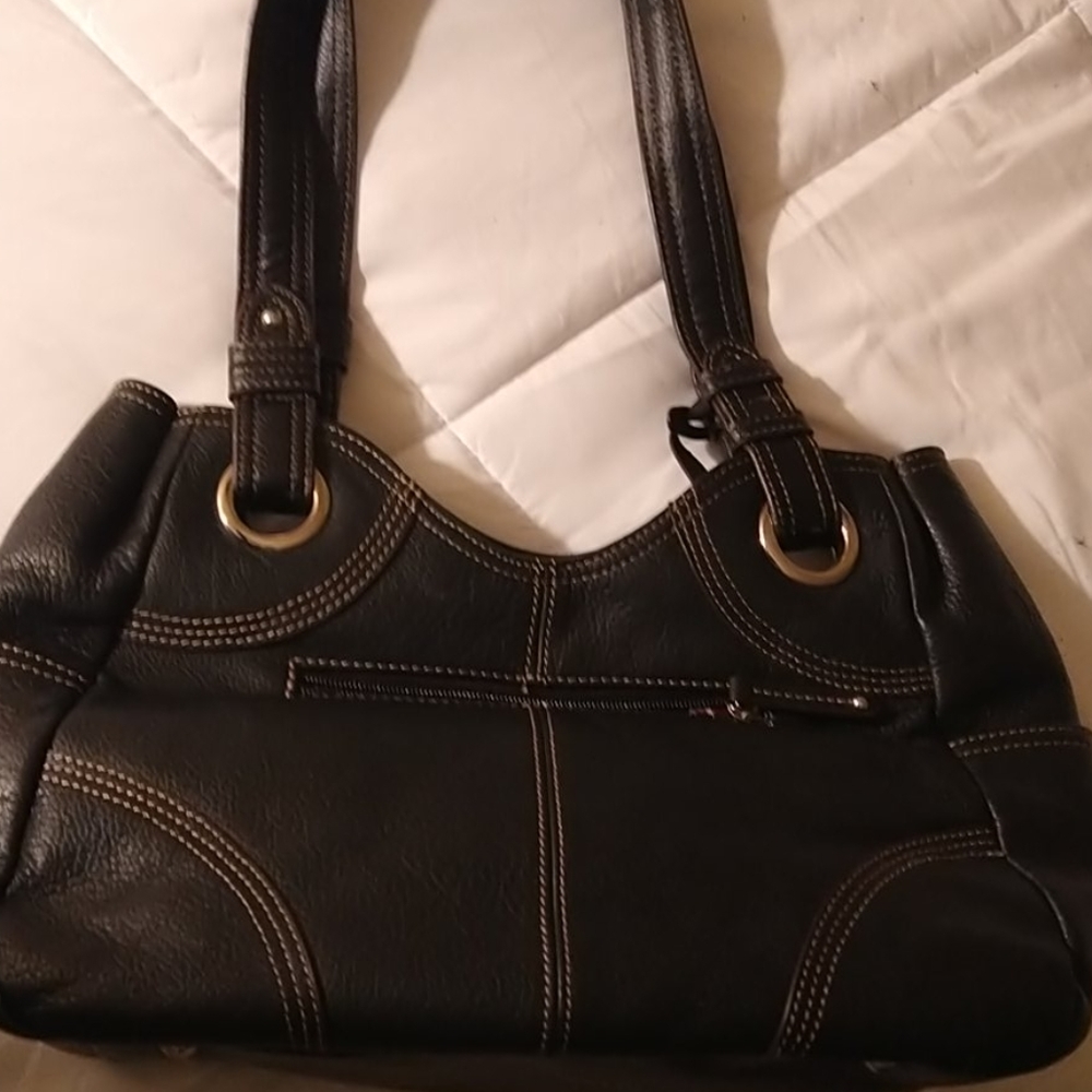 Tignanello black and a purple hand bag